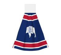 Wyoming State Flag Coral Fleece Hand Towel Super Absorbant Hanging Kitchen Towel Kids Adult Bathroom Kitchen Towel Hanging Hand Towel