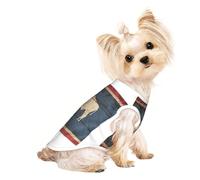 Wyoming State Flag Map Print Chemise d'été pour animal domestique T-shirts extensibles pour chats et chiens T-shirt sans manches Débardeur pour chien