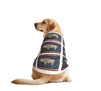 Wyoming State Flag Map Print Dog Outfit Manches, vêtements amusants pour chien lavable en machine pour chiens de taille moyenne et grande