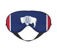 Wyoming State Flag Print Eye Mask - Confortable Sommeil Aide Sommeil Élastique Ombre Nuit Bandeau Anti-Lumière pour Avion Voyage