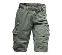 Wyongtao 2024 Pantalon Court D'Été pour Hommes Short Cargo À Taille Shorts Bermudas Cargo Homme Taille Elastique Multi-Poches Grandes Tailles Bermuda pour Hommes Bermuda Vintage Fermeture Éclair