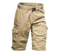 Wyongtao 2024 Pantalon Court D'Été pour Hommes Short Cargo À Taille Shorts Bermudas Cargo Homme Taille Elastique Multi-Poches Grandes Tailles Bermuda pour Hommes Bermuda Vintage Fermeture Éclair
