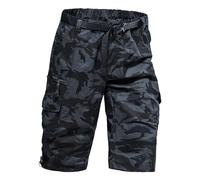 Wyongtao 2024 Pantalon Court D'Été pour Hommes Short Cargo À Taille Shorts Bermudas Cargo Homme Taille Elastique Multi-Poches Grandes Tailles Bermuda pour Hommes Bermuda Vintage Fermeture Éclair