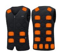 Wyongtao Gilet Chauffant Usb Pour Homme Femme Col En V Veste Chauffante Homme Avec Poche Manteau Chauffante Sans Manches Fermeture Éclair Blouson Chauffant Classique Vêtements Chauffants Hiver Chaud