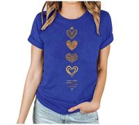 Wyongtao T-Shirt pour Femme Saint Valentin Haut Décontracté Imprimé Amour Tee Shirts Saint-Valentin Manches Courtes Et Col Rond Tops Basique Ample Et Confortable Tunique Chemisier Chic