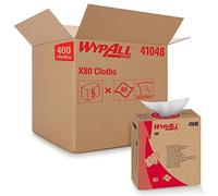 WypAll 05930 X80 Lot de 5 boîtes de 80 chiffons avec hydroknit Rouge 9,1 x 16,8 cm