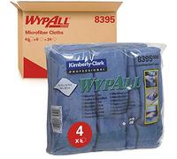 Wypall Chiffons en Microfibres 8395-4 Paquets de 6 Chiffons Bleus de 40 x 40 cm (24 au Total)