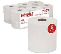 WypAll Essuyeurs 7303 Industriels L20, bobine à dévidage central pour Roll Control, 2 épaisseurs, bleus (6 rouleaux de 336 formats)