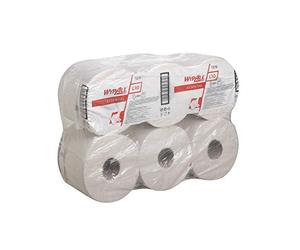 WypAll L10 Essential Essuyeurs - Dévidage central 7275 - 6 rouleaux de 300 m, formats blancs, 1 épaisseur