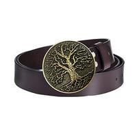 WYPAN Ceinture Médiévale Viking, Ceinture Thor Hammer Leather Marron Noir, Accessoires de Costumes Nordiques Vintage Cosplay Cadeaux Personnalisés Pour Hommes,Marron,130 cm