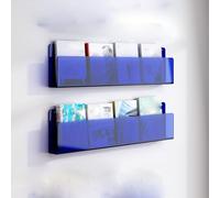 WYQXTY Étagère Murale Flottante en Acrylique Porte-revues Mural en Acrylique Multicolore 40-120 cm 1/2/3 Niveaux(Blu,Length 60CM/23.6IN)