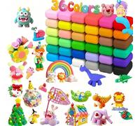 WYRGQIQN 36 Couleurs Argile polymère Auto-durcissante Kit créatif 36 Blocs pâte à Modeler légère Accessoires et Outils Inclus Activités DIY Enfants & Adultes Loisirs créatifs Cadeaux