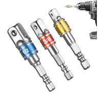 WYRGQIQN Adaptateur Hexagonal Vers 1/4", 1/2", 3/8" 3 PièCes Adaptateur à Six Pans Creux Adaptateur De Douille Clé à Douille Jeu D'éCrous Rallonge De TêTe De Raccordement Pour Visseuses Sans Fil