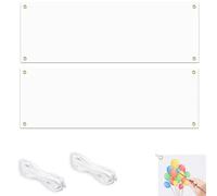 WYRGQIQN Banderole personnalisée 2 pièces 200x100 cm Blanc, bannière rectangulaire en Polyester, Toile décorative pour intérieur extérieur fêtes Mariages événements publicitaires