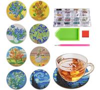 WYRGQIQN Dessous de Verre Diamond Painting - Dessous de Verre Original à l'Effigie de Mandala et Verre Stitch, Sous Verre Pétillant pour un Style Personnel