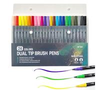 WYRGQIQN Outil Art Feutre Acrylique, 24 Stylos Feutre Couleur Double Pointes pour Coloriage Adulte et Mystère Disney, Idéal pour Fibracolor Feutre Coloriage et Diverses Surfaces