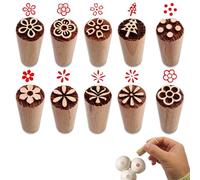 WYRGQIQN Tampons Lettres Alphabet pour Argile 10 pièces tampons en Bois 5x1,5 cm Outils de modelage créatif pour pâte polymère, pâtisserie et Bricolage, Motifs variés pour Loisirs créatifs