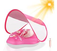 WYRIAZA Bouee Bebe Bouée Bébé Piscine Bouee Bebe Parasol SPF 50+ Améliorez Bouée Bébé 5-16Kgs avec Une Balle d'Équilibre pour Éviter Le Renversement (L (6-36 Mois))