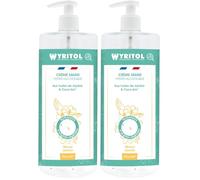 WYRITOL - Crème Hydroalcoolique Désinfectante pour les Mains - Bactéricide et virucide - Formule naturelle à base d'huiles végétales- Parfum Monoï/Jasmin - 500ml - Fabrication française (Lot de 2)