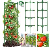 WYRJXYB Lot de 3 cages à tomates de 172,7 cm, grand cadre de culture de tomates avec attache torsadée de 50 m, support antirouille pour plantes, treillis de jardin, plantes grimpantes, support de