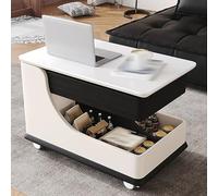 WYRNOBRX Commode De Nuit Traditionnelle Table De Nuit Multifonctionnelle Chariot Mobile À Hauteur Réglable roulettes Petite Table De Chevet Table À Café Table D'Appoint Canapé,White/a,L30*W18*H21