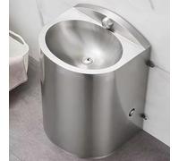 WYRNOBRX Évier en Acier Inoxydable Lave Mains Cuisine Lavabo À Une Cuve avec Robinet Kit De Drainage Vasques Restaurant Commercial pour Buanderie/Arrière-Cour/Garage Colonne,Argent,L48*H70*W42