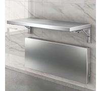 WYRNOBRX Table Murale Rabattable 60 80 100 120 150 180Cm Petit Table Pliante en Acier INOX Étagère De Cuisine Pliable Tables De Salle À Manger Multifonctionnelle(100X40cm),Argent,L120*W35