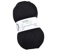 WYS Signature - Lot de 4 pelotes de laine à chaussettes - Gamme Cocktail - Sock Yarn 099 - Liquorice - 100 g - Avec laine Bluefaced Leicester