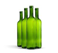 WYSKONT Bouteille 750ml Bordeaux 24 pièces - Bouteilles de vin vide pour brasserie à la maison - Boîte de rangement pour boissons - Décoration de service - En verre vert