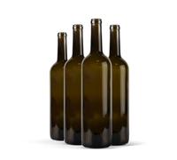 WYSKONT Bouteille 750ml Bordeaux 48 pièces - Bouteilles de vin vide pour brasserie à la maison - Boîte de rangement pour boissons - Décoration de service - En verre olive