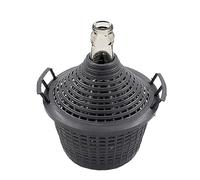 WYSKONT Dame Jeanne en Verre 25 L, Bonbonne de Fermentation avec Panier Plastique Protecteur, Ballon à Vin, Bière et Kombucha, Col Étroit Hermétique, Verre Sodocalcique Inerte