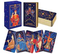 Wyspell Blue Starlight Tarot Deck : cartes de tarot inspirées du ciel étoilé avec instructions (français non garanti), jeu de cartes de tarot unique, cartes de tarot pour débutants, bleu, onces