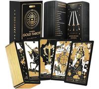 Wyspell carte de tarot classiques guide - 78 dorées pour débutants - Decks de tarot noirs - Deck original