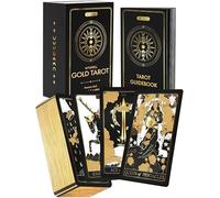 Wyspell carte de tarot classiques guide - 78 dorées pour débutants - Decks de tarot noirs - Deck original