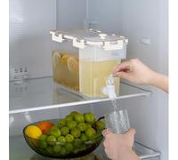 WYSRJ Bouilloire froide avec robinet dans le réfrigérateur, distributeur de boissons pour réfrigérateur, carafe d'eau en plastique, théière à fruits, limonade, récipient à boisson pour réfrigérateur, 3,5 l