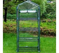 WYSRJ Housse de rechange pour mini serre, 4 niveaux, en PVC transparent avec fermeture éclair, pour serre de culture, tente de fleurs, protection contre le froid et le gel