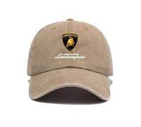 WYSTEN Casquette Homme Classic Baseball Lam bo.RGhi.ni, Casquette de Baseball Unisexe, Pêche Randonnée Réglable, Casquettes de baseball des équipes de course(Khaki)