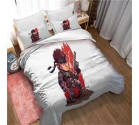 WYSTEN Sets de Housses de Couettes pour Me-tal G.Ear, 3D Imprimé Manga Parure De Lit, Drap De Lit pour Garçons, Filles, Ensemble(A2,135 * 200cm)