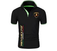 WYSTEN T-Shirt d'été à Manches Courtes L-am.BOR. ghi, Po.lo de Golf Confortable Respirable, Sportswear Homme D'été Léger et Décontracté, raccord(Black,L)