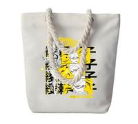 WYSTEN Tote bag coton Pour Dan-Da-Dan, sac cabas coton avec logo personnalisé, pour courses quotidiennes et utilisation pratique, cabas(White1)