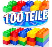 WYSWYG Grands Blocs de Construction 100 Pièces Compatible Dès 3 Ans | Compatible toutes marques · 5 couleurs, 2 formats · grand format dès 3 ans · 100 pièces, des heures de construction