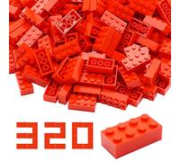 WYSWYG Lot de 320 Blocs de Construction, Briques de qualité supérieure, compatibles, Multicolores, pour Enfants et Amateurs de MOC -Rouge