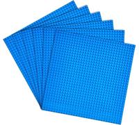 WYSWYG - Set di 6 piastre di Base per mattoni da Costruzione, quadrate classiche e quadrate su entrambi i lati, per tavolo da Strada, piatti piatti piatti per attività da tavolo e Bambini (6 blu)