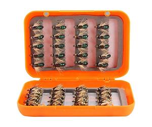 Wytino Pêche Truite Mouches, 40pcs Lifelike Pêche Mouches Truite Mouches Leurres Crochets Mouche De Pêche Kit Boîte(#4)