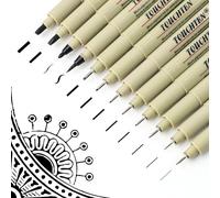 WYTNB 12Pcs Stylos à Pointe Fine de Artistes Imperméables Set, Encre Noire 0.15-3mm Stylos à Dessin Micro-Techniques sans Bavure, Feutres à Pointe Fine de l'illustration pour l'Art la Bande Dessinée