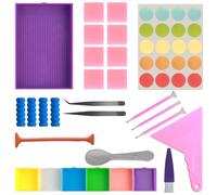 WYTNB 24 Pièces Outils de Peinture de Diamant DIY Kit, Durable Nouveau Outils de Broderie Diamant, Kit Accessoires de Peinture Diamants 5D, Kit D'outils D'arts Diamant pour L'artisanat