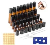 WYTNB 32 Flacon Huile Essentielle Vide, 2/3/5/10ML Cosmetic Roller Bottle, Fragrance Roller Bottle, Flacon Roll On Vide Pour Les Soins Quotidiens Du Visage Et Du Corps