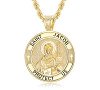 WYUESGU Médailles patron Saint en or 14 carats