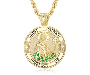 WYUESGU Médailles patron Saint en or 14 carats