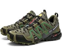WYUKN Chaussures de Cyclisme, imperméables Hommes VTT Chaussures de Cyclisme Chaussures de Moto décontracté vélo de Route Baskets Chaussures de Course antidérapantes,Green-46EU